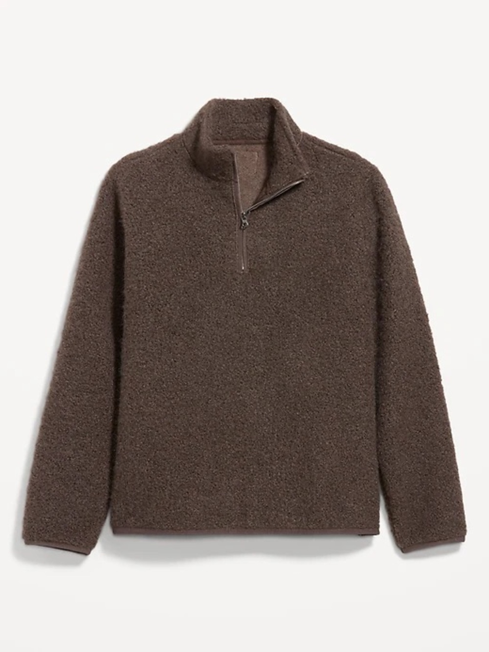 Old Navy Men's Brown Half-Zip Sherpa Sweater
